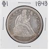 1843 $1 Seated Liberty Silver Dollar Coin