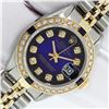 Image 2 : Rolex Ladies Two Tone Blue Vignette Diamond & Sapphire Datejust Wristwatch