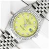 Image 2 : Rolex Men's Yellow Diamond Stainless Steel Datejust Wristwatch