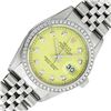 Image 3 : Rolex Men's Yellow Diamond Stainless Steel Datejust Wristwatch