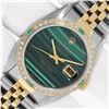 Image 1 : Rolex Men's Two Tone Green Malachite Diamond Datejust Wristwatch