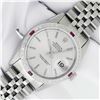 Rolex Men's Stainless Steel Diamond and Ruby Datejust Wristwatch