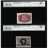 Lot of (2) Specimen 2nd Issue 25 Cent Fractional Notes Fr.1283sp AU58 & Choice New 63