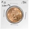 Image 1 : 1901 $10 Liberty Head Eagle Gold Coin