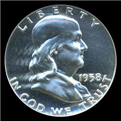 1958 Franklin Half Graded PR68 DCAM (COI-4915)