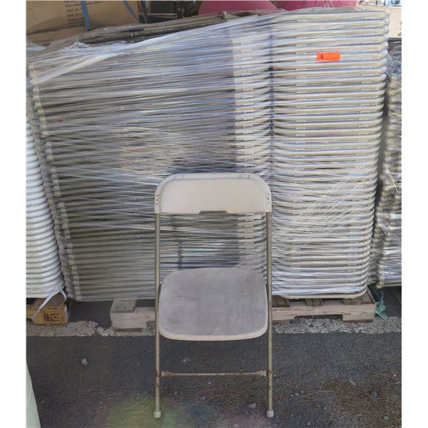 Qty Approx. 113 Metal Folding Chairs w/ Plastic Seats & Backs