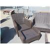 Image 2 : Woven Furniture Set: Sofa 75"x24"x34"H w/ 2 Chairs 32"x24"x34"H, Table & Ottoman