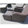 Image 8 : Woven Furniture Set: Sofa 75"x24"x34"H w/ 2 Chairs 32"x24"x34"H, Table & Ottoman