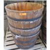 Image 1 : Qty 4 Wooden Barrel Halves w/ Metal Bindings
