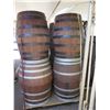 Image 2 : Qty 16 Wooden Barrel Halves w/ Metal Bindings