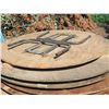 Image 2 : Pallet Approx. 11 Wooden Round Folding Tables Misc Size