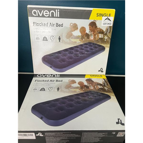 Lot of 2 Avenli Flocked Air Bed Mattresses