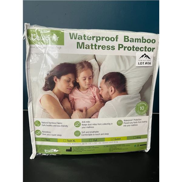 Lot of 1 Waterproof Bamboo Mattress Protector Queen Size