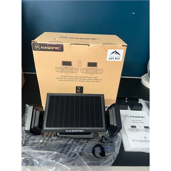 Lot of Kasonic Outdoor LED Solar Powered Sensor Lights (2 PACK)