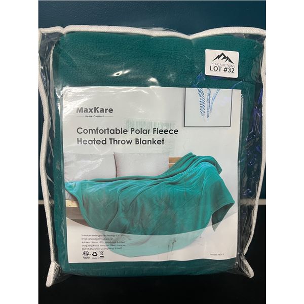Lot of 1 Maxkare Comfortable Polar Fleece Electric Heated Throw Blanket (Teal)