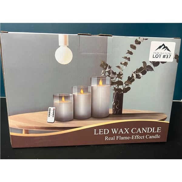Lot of 1 3pack LED Glass Flameless Candle Set