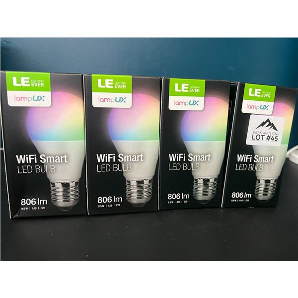 Lot of 4 WiFi Smart LED Bulbs w/ App Control