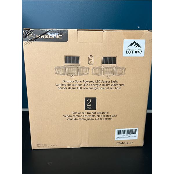 Lot of Kasonic Outdoor LED Solar Powered Sensor Lights (2 PACK)