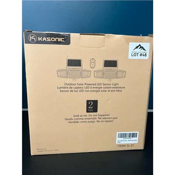Lot of Kasonic Outdoor LED Solar Powered Sensor Lights (2 PACK)