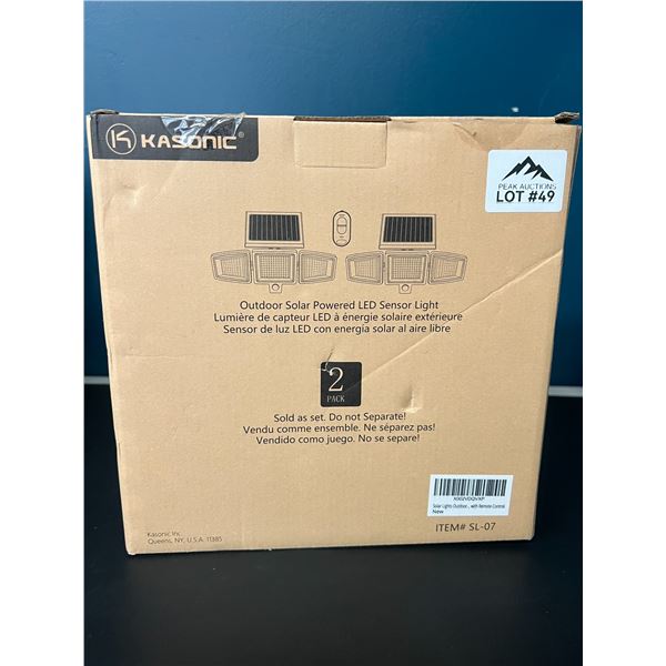 Lot of Kasonic Outdoor LED Solar Powered Sensor Lights (2 PACK)