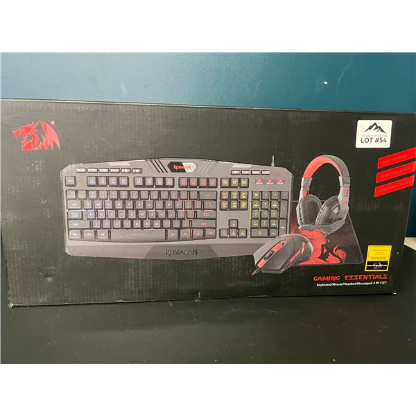 Lot of 1 RedDragon Gaming Essentials Keyboard/Headset/Mouse/Mousepad 4-in-1 Set