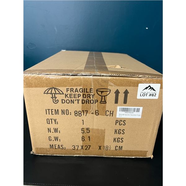 Lot of 1 Sputnik 6-Light Glass Chandelier