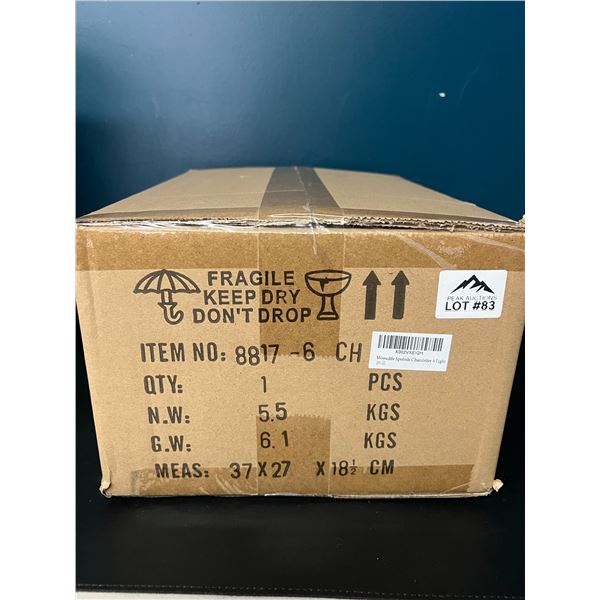 Lot of 1 Sputnik 6-Light Glass Chandelier