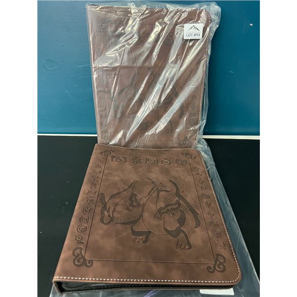 Lot of 2 Pokemon Leather 9-Pocket Premium Card Binders - Large