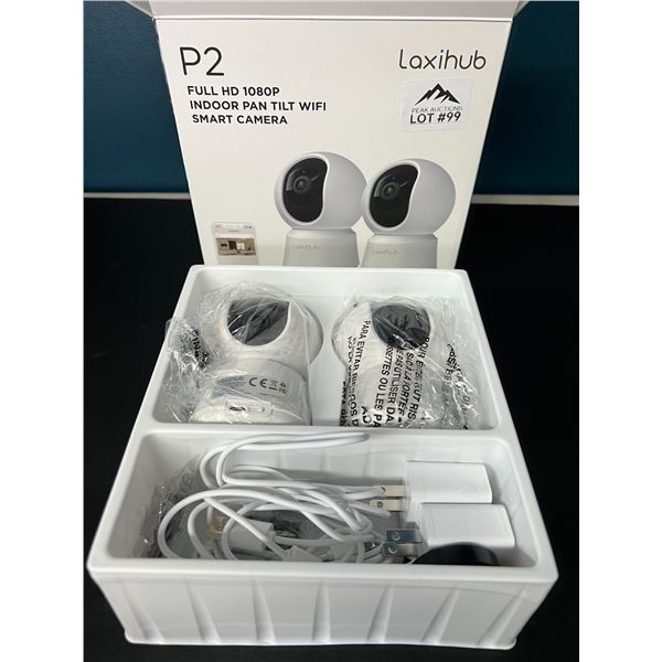 Lot of Laxihub 2-Pack P2 Full HD 1080P Indoor Pan Tilt Wifi Smart Cameras