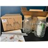 Image 1 : Lot of 2 Packs of Glass Mason Jar Drinking Cups with Bamboo Lids & Reusable Straw (4 mugs)