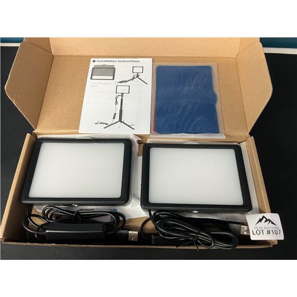 Lot of 1 Neewer 2pack Dimmable 5600K USB Colorful Video Lighting Kits w/ Tripod