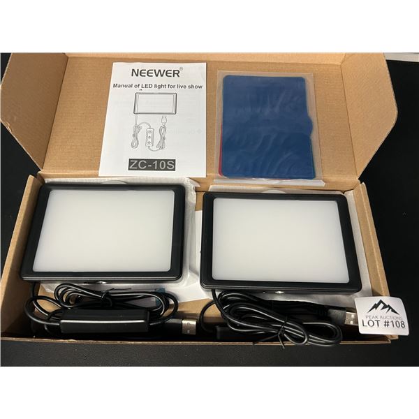 Lot of 1 Neewer 2pack Dimmable 5600K USB Colorful Video Lighting Kit w/ Tripod