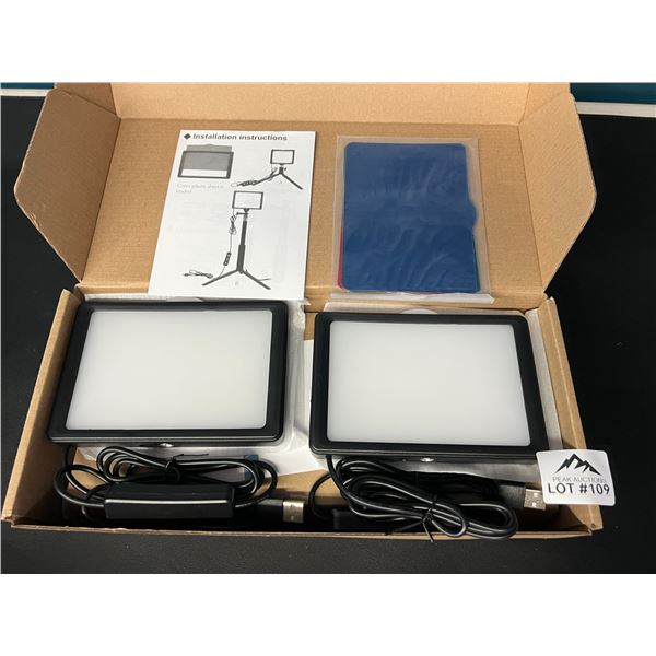 Lot of 1 Neewer 2pack Dimmable 5600K USB Colorful Video Lighting Kit w/ Tripod