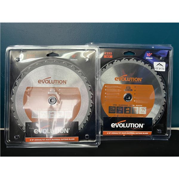Lot of 2 Evolution 10" Multi-Material Saw Cutting Blades