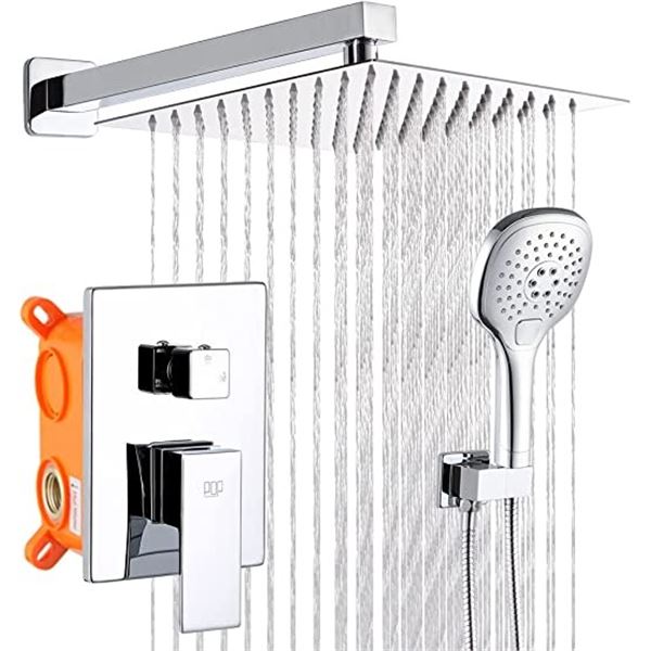 Lot of 1 POP Polished Chrome Rainfall Shower System