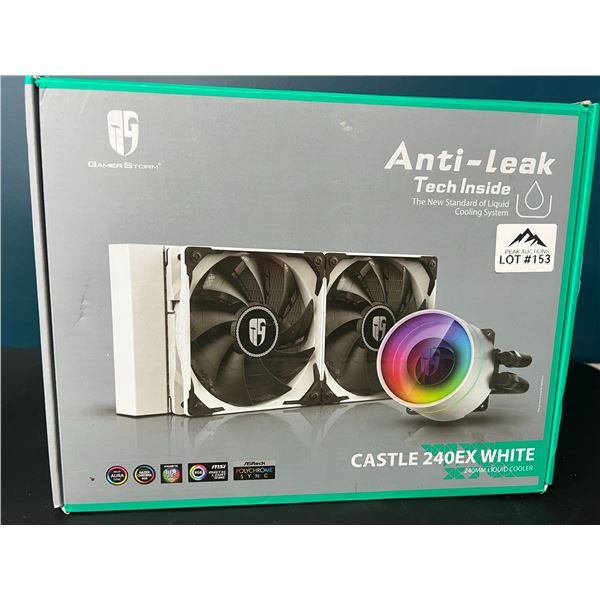 Lot of 1 GamerStorm Castle 240EX White 240mm Liquid CPU Cooler