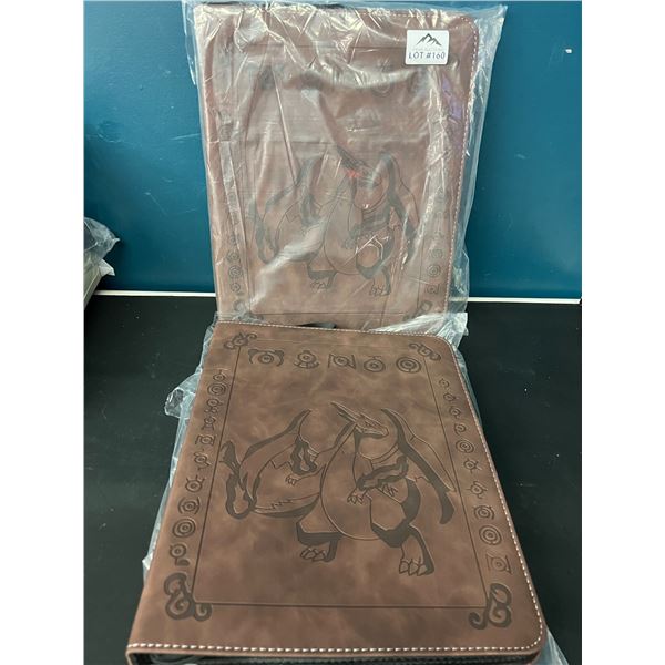 Lot of 2 Pokemon Leather 9-Pocket Premium Card Binders - Large
