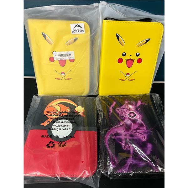 Lot of 4 Pokemon Leather 4-Pocket Premium Card Binders