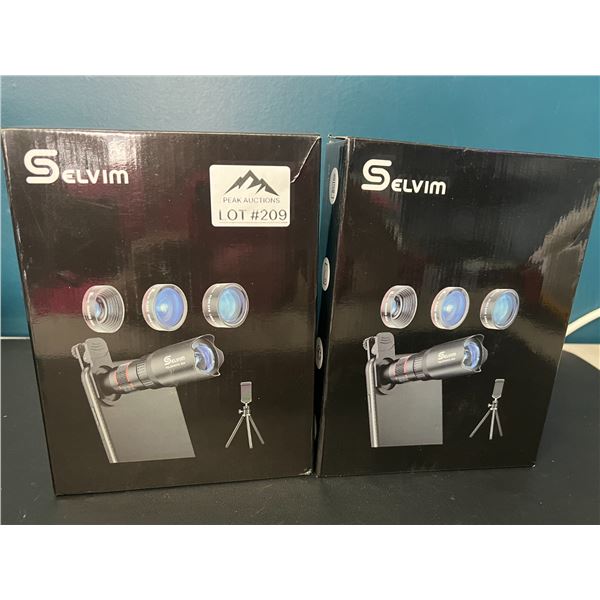 Lot of 2 Selvim Phone Camera Telephoto Lens Kit