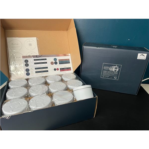 Lot of 2 Boxes of Round Metal Storage Tins - 24PCS per box - White - 8oz/3inch size