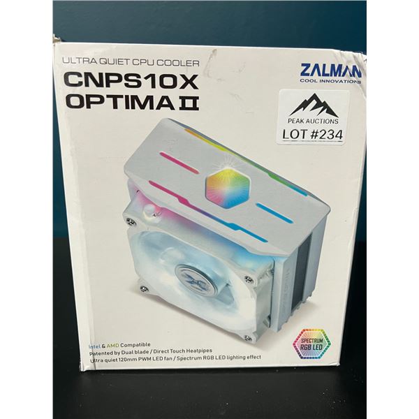 Lot of 1 Ultra Quiet CPU Cooler - CNPS10X OPTIMA II w/ RGB LED Lighting
