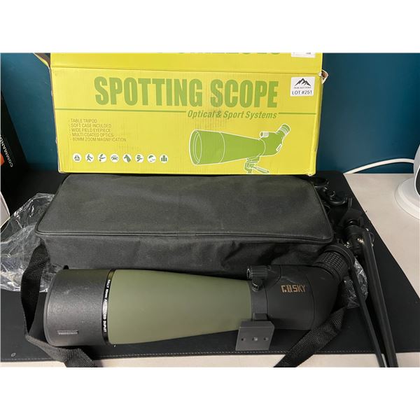Lot of 1 Gosky Outdoor Spotting Scope for Shooting/Hunting w/ Tripod Mount & Carrying Bag