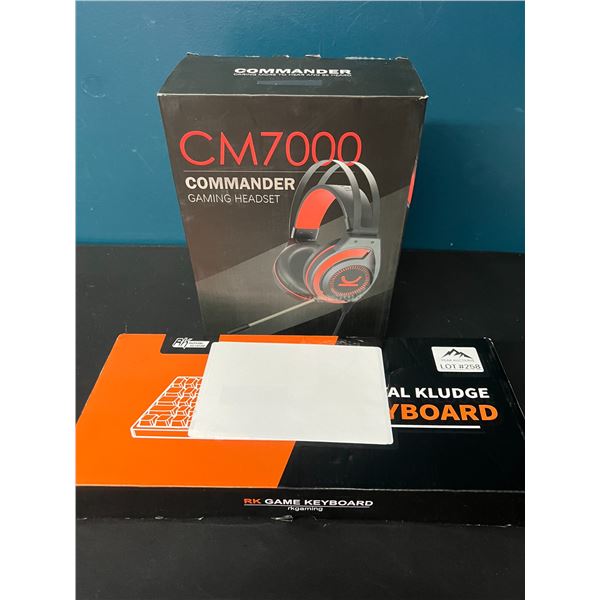 Lot of 1 Royal Kludge Gaming Keyboard & CM7000 Commander Gaming Headset
