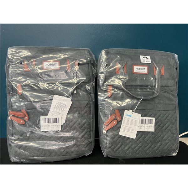 Lot of 2 Backpack Style Diaper Bags w/ Changing Insert - Grey