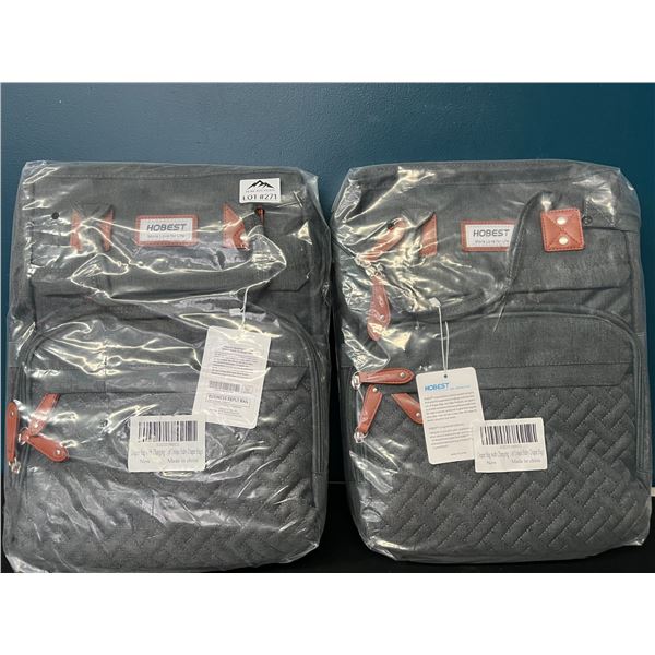 Lot of 2 Backpack Style Diaper Bags w/ Changing Insert - Grey