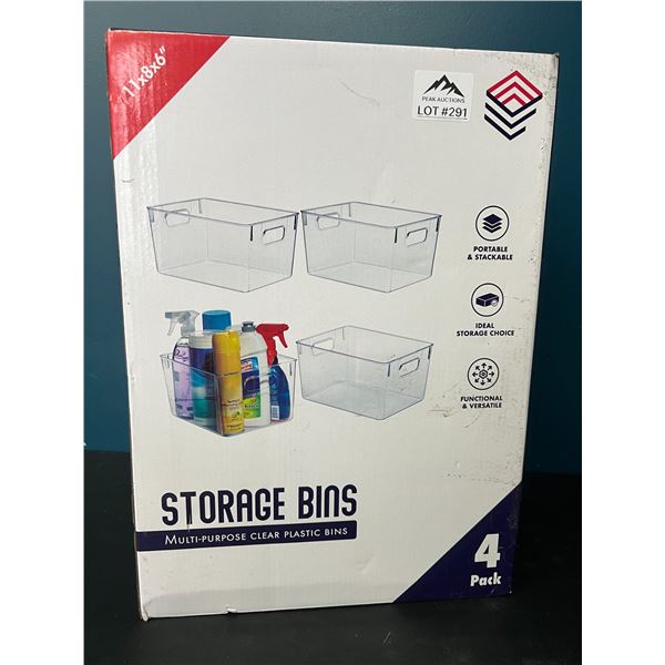 Lot of Multi-Purpose Clear Stackable Storage Bins - 4pack