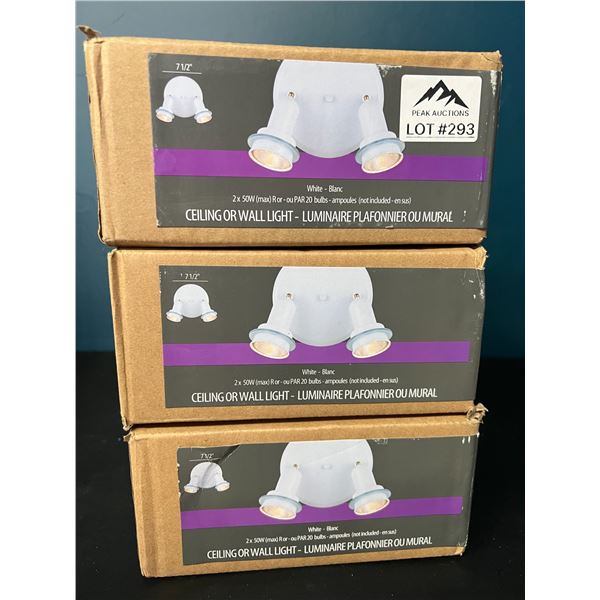 Lot of 3 Ceiling/Wall Lights - White