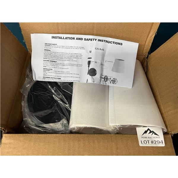 Lot of 2 Black Wall Lights