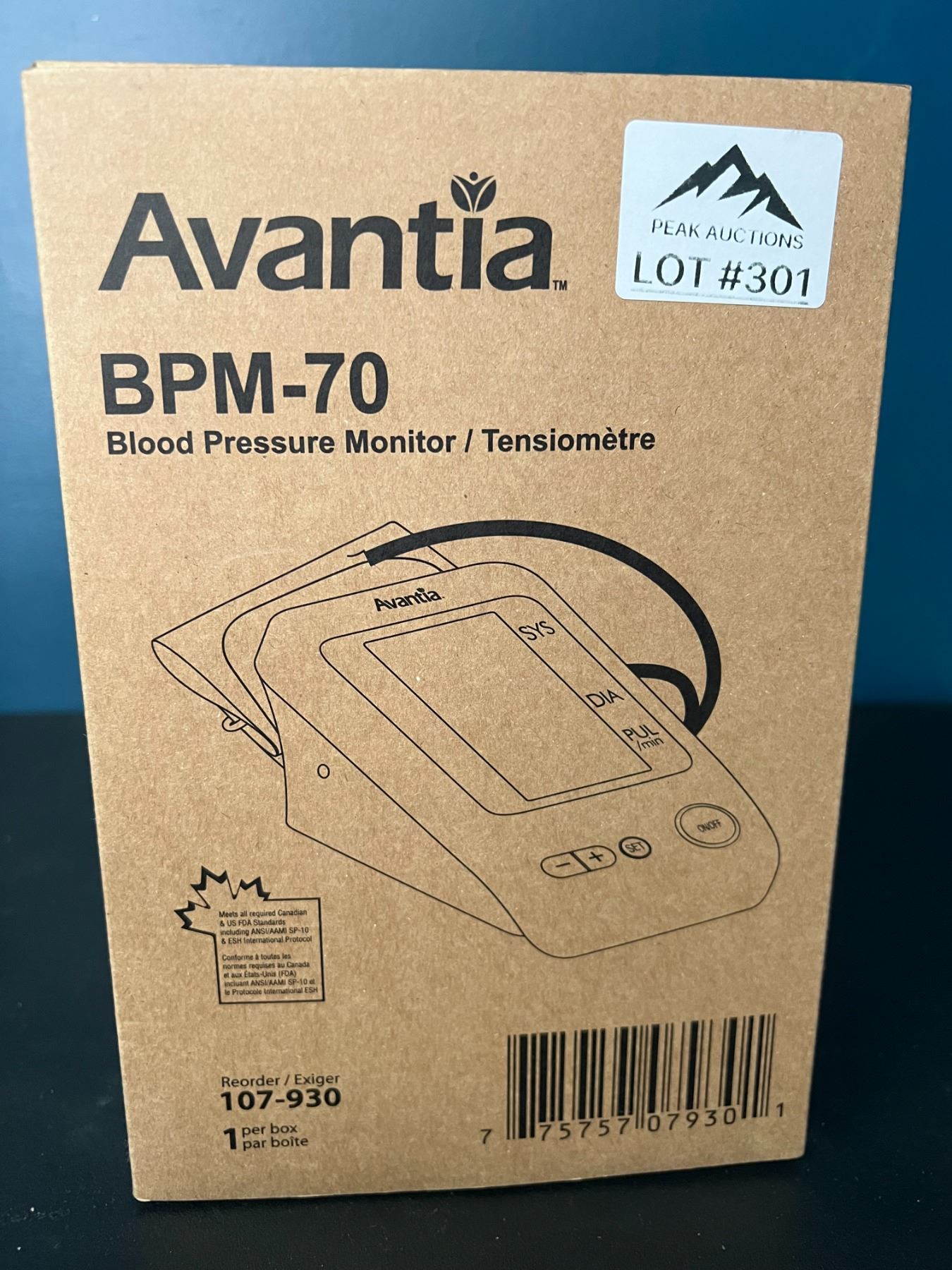 Lot of 1 Avantia Blood Pressure Monitor
