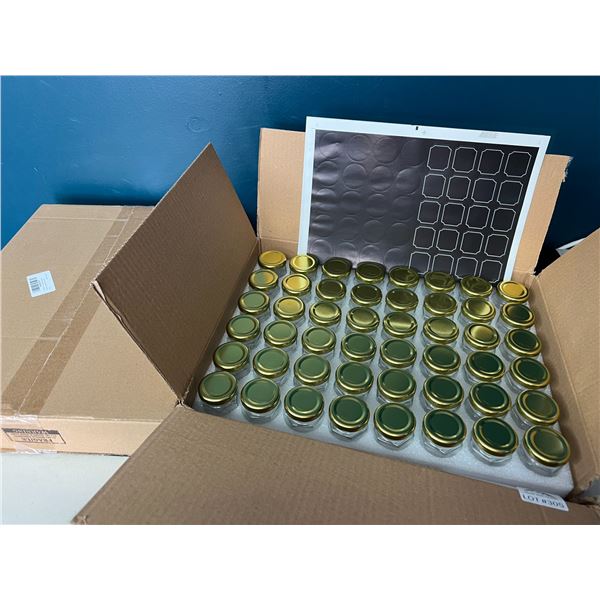 Lot of 2 Boxes of 2" Glass Storage Jars with Lids - 2" Size - 48pcs per box